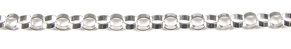 10K Fancy Circle Hoop Link White Gold Bracelet