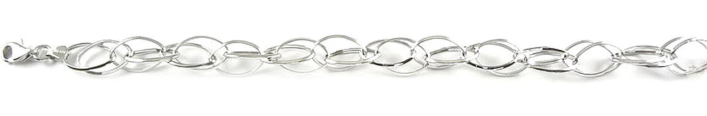 10K Fancy Multi Hoop White Gold Bracelet