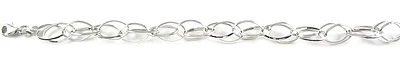10K Fancy Multi Hoop White Gold Bracelet