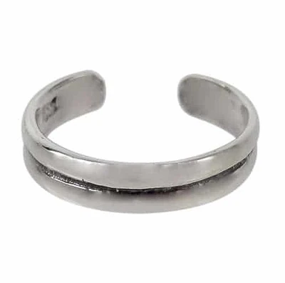 Sterling Silver, Adjustable Toe Ring With Double Bar Design