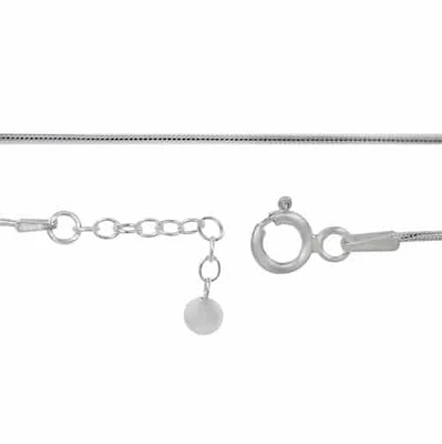 Sterling Silver Anklet, Snake Link