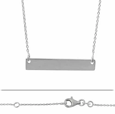 Sterling Silver, Horinzontal Bar (34X6mm) Charm