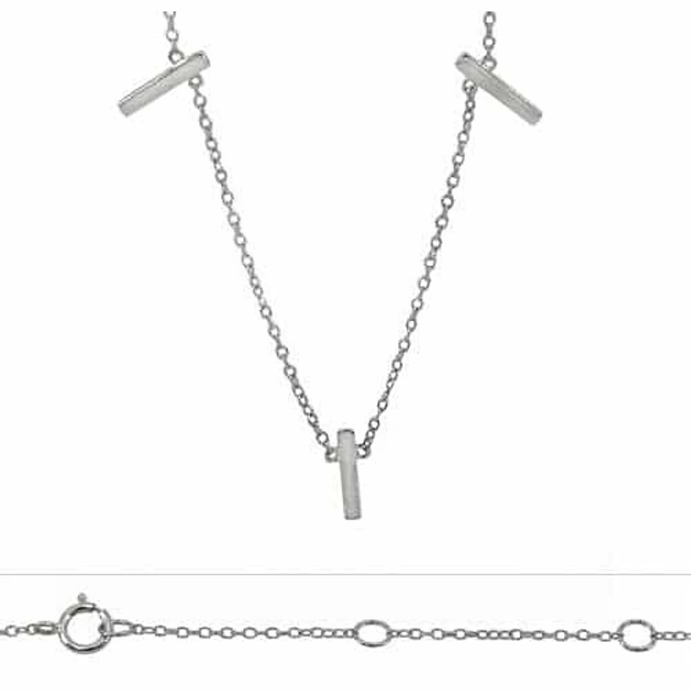 Sterling Silver With Rhodium, Multi Bar (11×1.5mm) Charm