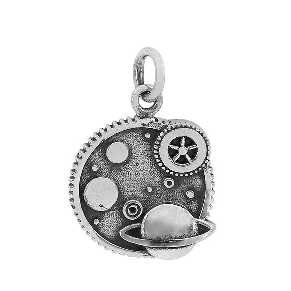 Sterling Silver, 16mm Galaxy Pendant With 6mm Loop