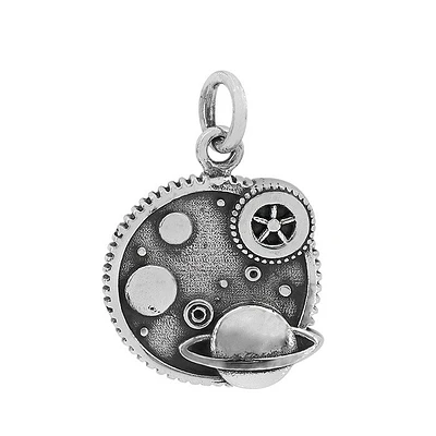 Sterling Silver, 16mm Galaxy Pendant With 6mm Loop