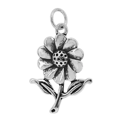Sterling Silver, 18X22mm Flower Pendant