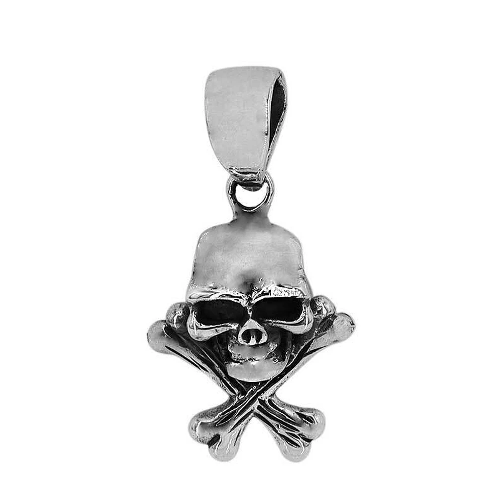 Sterling Silver, 18X15mm Skull Head Pendant