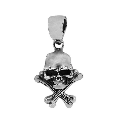 Sterling Silver, 18X15mm Skull Head Pendant