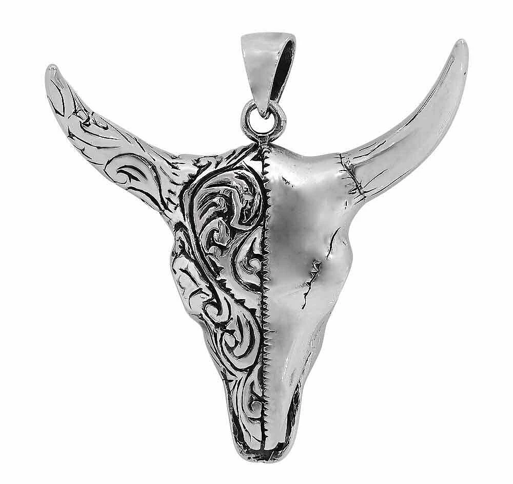 Sterling Silver, Ox Head Pendant