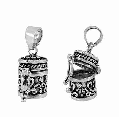 Sterling Silver, 13X10mm Poison Pendant