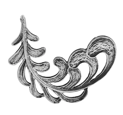 Sterling Silver, 31X28mm Feather Pendant