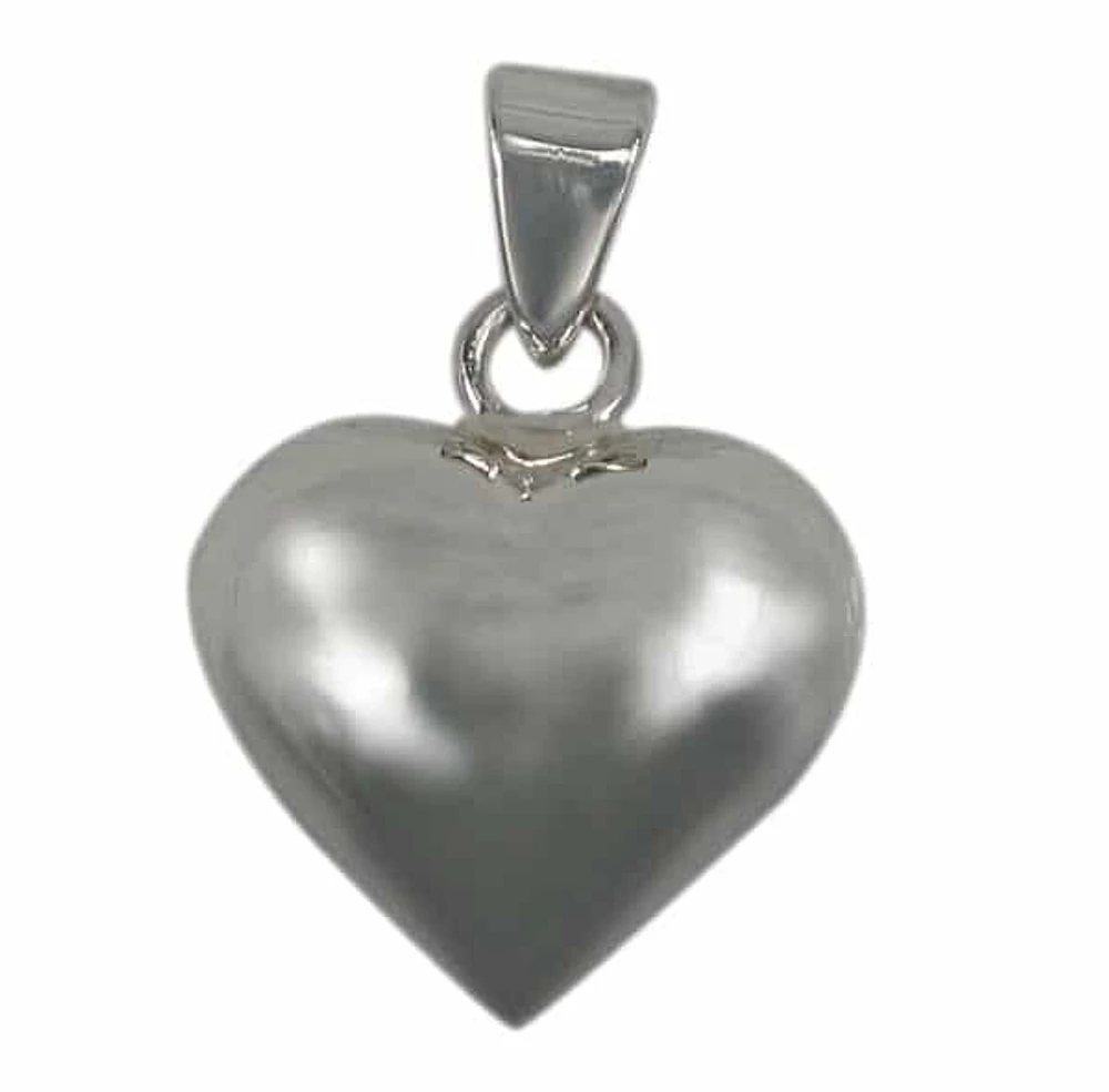 Sterling Silver Heart Pendant, 18X18mm(Outer Frame)