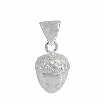 Sterling Silver Acorn Pendant, 8X9mm