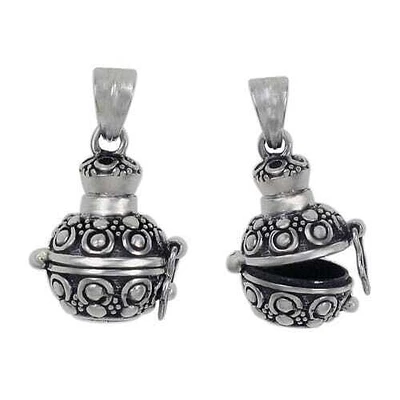 Sterling Silver, 22×16.5mm Prayer Box Pendant