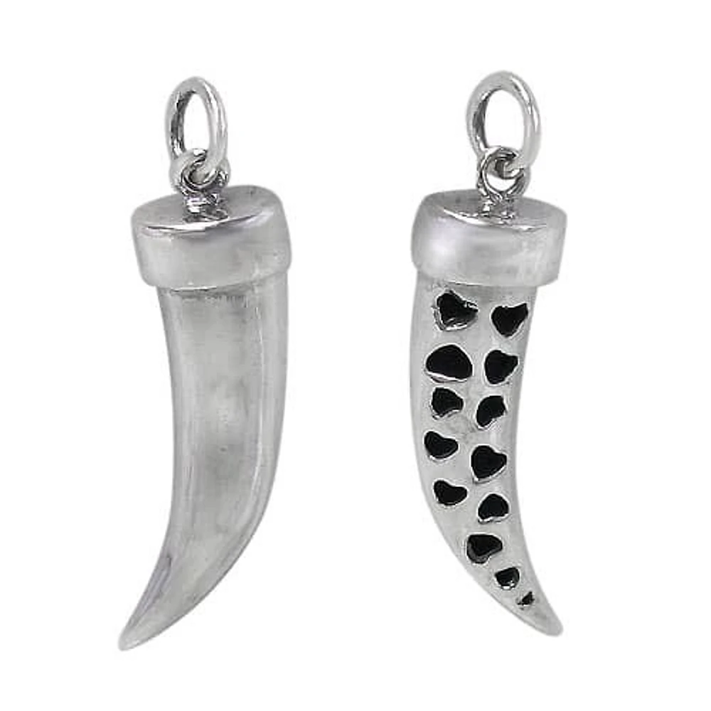 Sterling Silver Horn Pendant, 34X10mm Frame