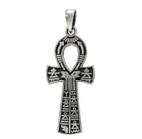 Sterling Silver Ankh Egyptian Cross Pendant, 40X19mm