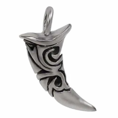 Sterling Silver Horn Pendant, 25X13mm Frame