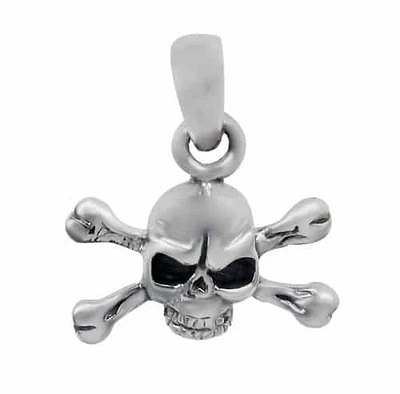Sterling Silver, Fancy Style, Smooth Skull Shape Pendant. Appprox Pendant Size: 12mm L X 20mm W