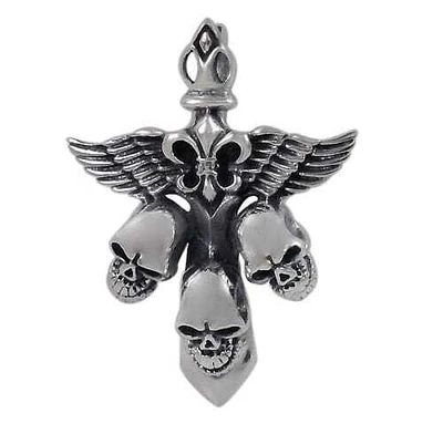 Sterling Silver, Smooth Unique Skull Style Pendant. Approx Frame Size: 36mm L X 27mm W