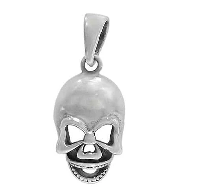 Sterling Silver, Smooth Skull Pendant. Approx Pendant Size: 15mm L X 10mm W X 6mm T