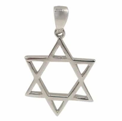 Sterling Silver, Plain, Smooth Star Of David Pendant. Approximate Size: 26mm L X 23mm W X 2mm T