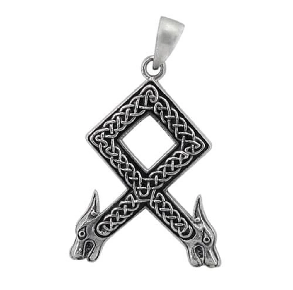 Sterling Silver, Celtic Rune Viking Pendant