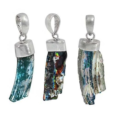 Sterling Silver Free Form Shape Stone Pendant