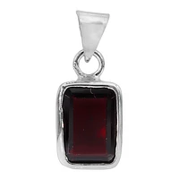 Sterling Silver, 11X15mm Garnet Pendant