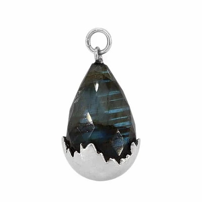 Sterling Silver, 12X19mm Labradorite Pendant