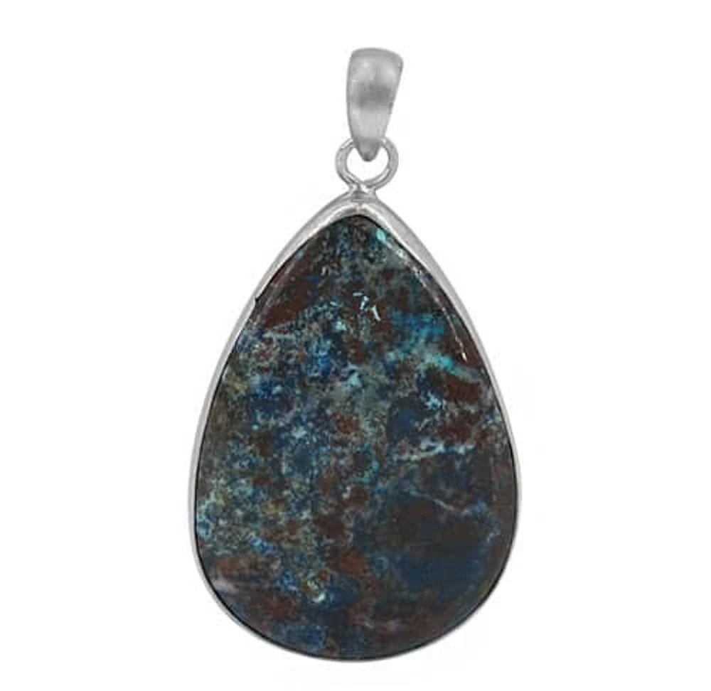 Sterling Silver With Rhodium Stone Pendant, 45X31mm(Stone)