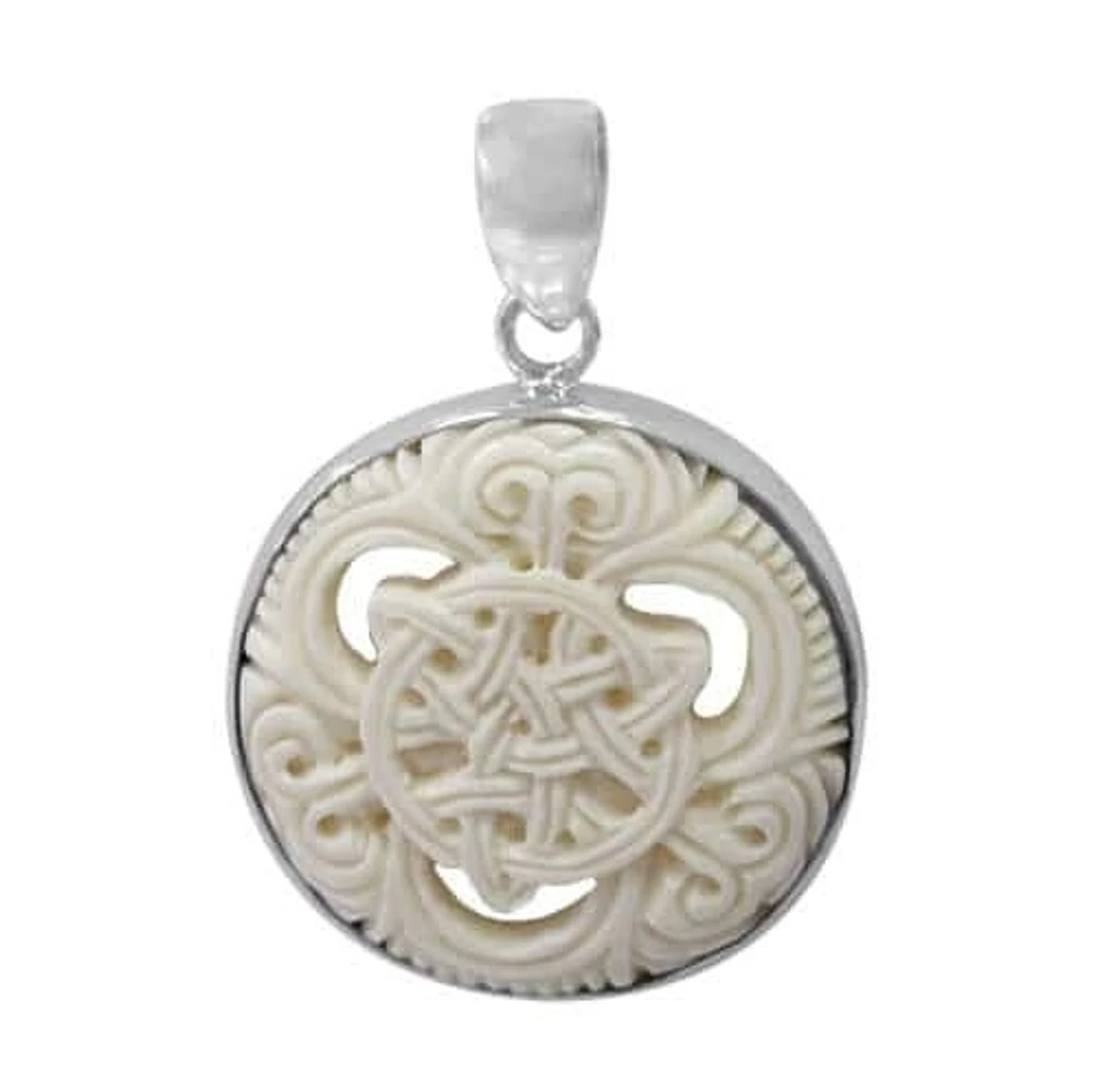 Sterling Silver Celtic Knot Pendant, 30mm (Bone)