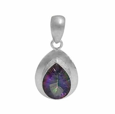 Sterling Silver Teardrop Shape Stone Pendant