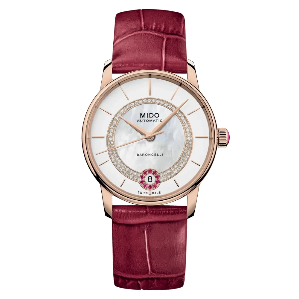 Mido Baroncelli Lady Necklace 33 MM Mother of Pearl Dial Automatic M037.807.36.031.01