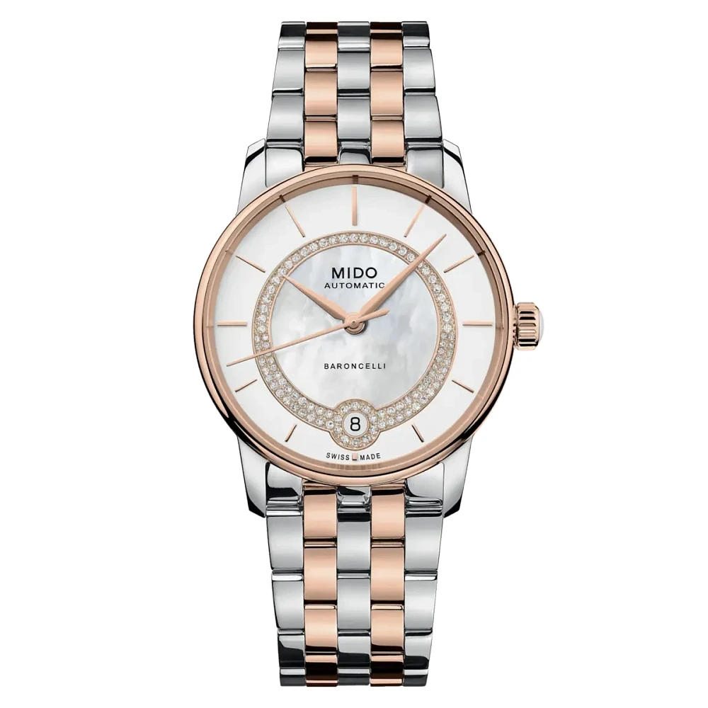 Mido Baroncelli Lady Necklace 33 MM Mother of Pearl Dial Automatic M037.807.22.031.00
