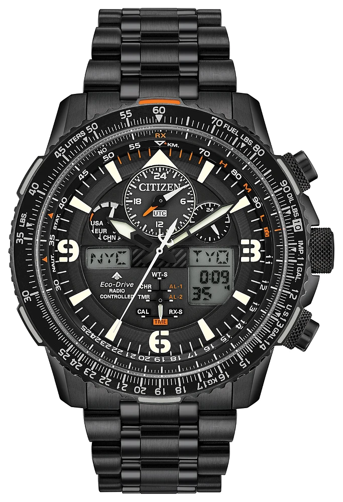 Promaster Skyhawk A-T Black Dial 46MM Eco-Drive JY8075-51E