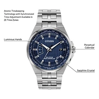 World Perpetual A-T Blue Dial 42MM Eco-Drive CB0160-51L