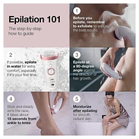Braun Epilator Silképil 9  Wet & Dry Use 3 Attachments Rose Gold