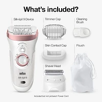 Braun Epilator Silképil 9  Wet & Dry Use 3 Attachments Rose Gold