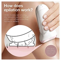 Braun Epilator Silk-épil 5 SES 5-620 Wet & Dry Use Epilator for Women, 6 Piece Set, White/Pink