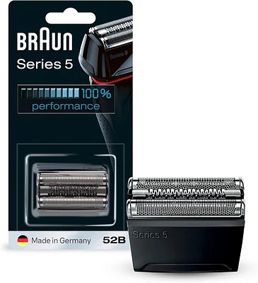 Braun Series 5 52B Electric Shaver Head Replacement Cassette, Black