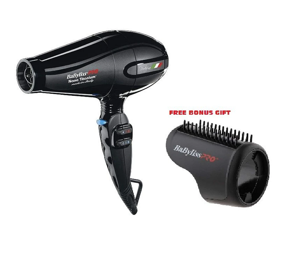 BaBylissPRO Nano Titanium Portofino Hairdryer BAB6610C + FREE Blowout Attachment