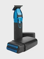 BabylissPro BlueFX+ Skeleton Metal Trimmer + Double Foil Shaver Black/Blue Limited Edition,