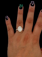 14K Gold Lab Grown Oval Diamond Engagement Ring