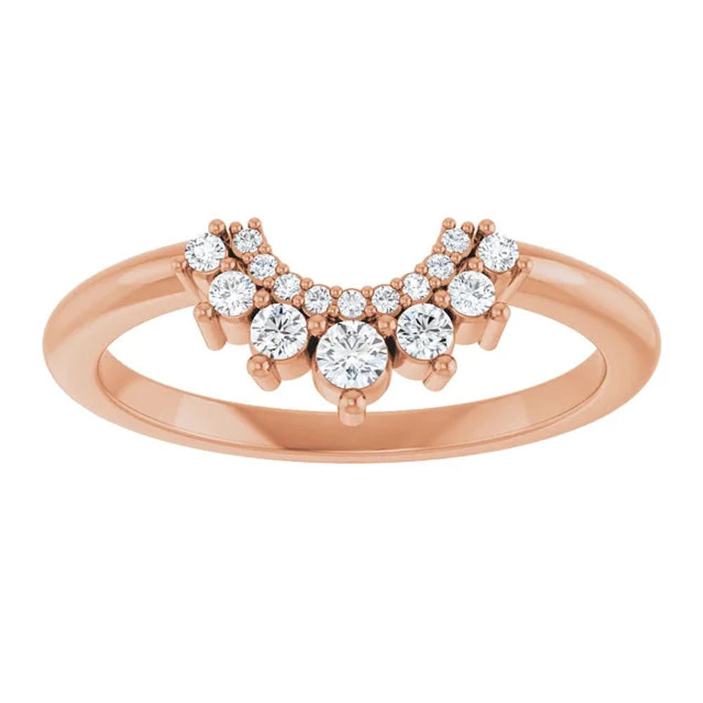 14K White, Yellow or Rose Gold 0.16cttw Diamond Ring - Earth Grown Diamonds /