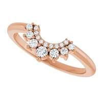 14K White, Yellow or Rose Gold 0.16cttw Diamond Ring - Earth Grown Diamonds /