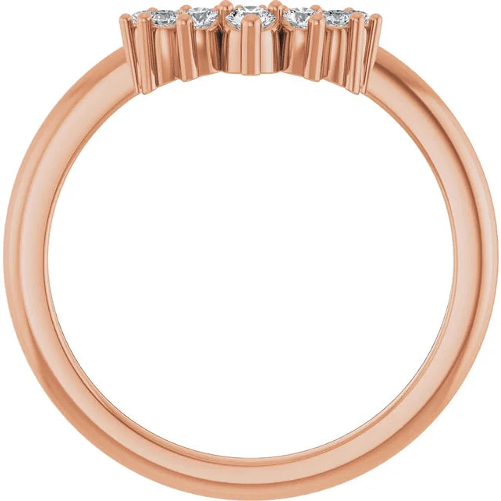 14K White, Yellow or Rose Gold 0.16cttw Diamond Ring - Earth Grown Diamonds /