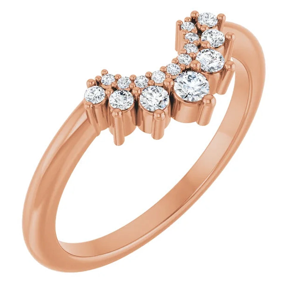 14K White, Yellow or Rose Gold 0.16cttw Diamond Ring - Earth Grown Diamonds /