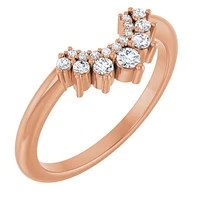 14K White, Yellow or Rose Gold 0.16cttw Diamond Ring - Earth Grown Diamonds /