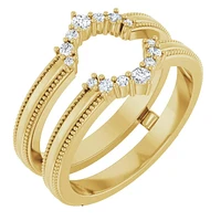 14K White, Yellow or Rose Gold 0.165cttw Diamond Ring - Lab Grown Diamonds /