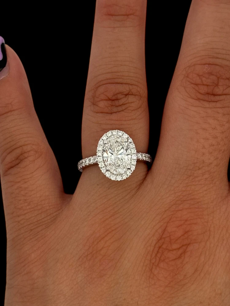 14K Gold Lab Grown Oval Diamond Engagement Ring